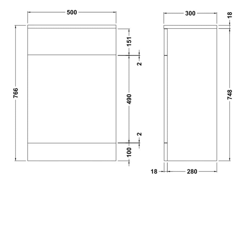 Ellen 500mm Back to Wall Toilet WC Unit White