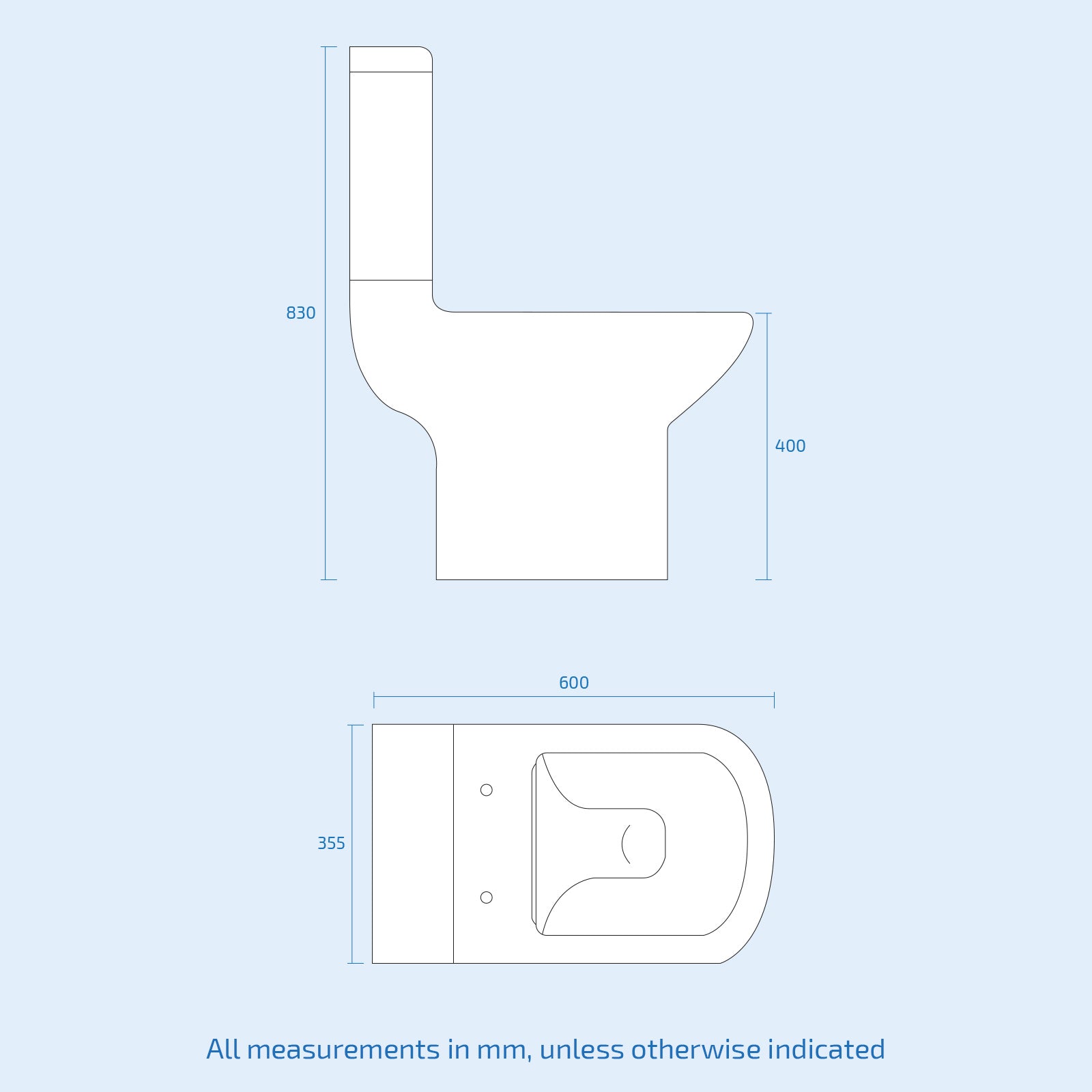 Neoman Modern Ceramic Toilet Pan, Dual Flush Cistern And Soft Close Seat