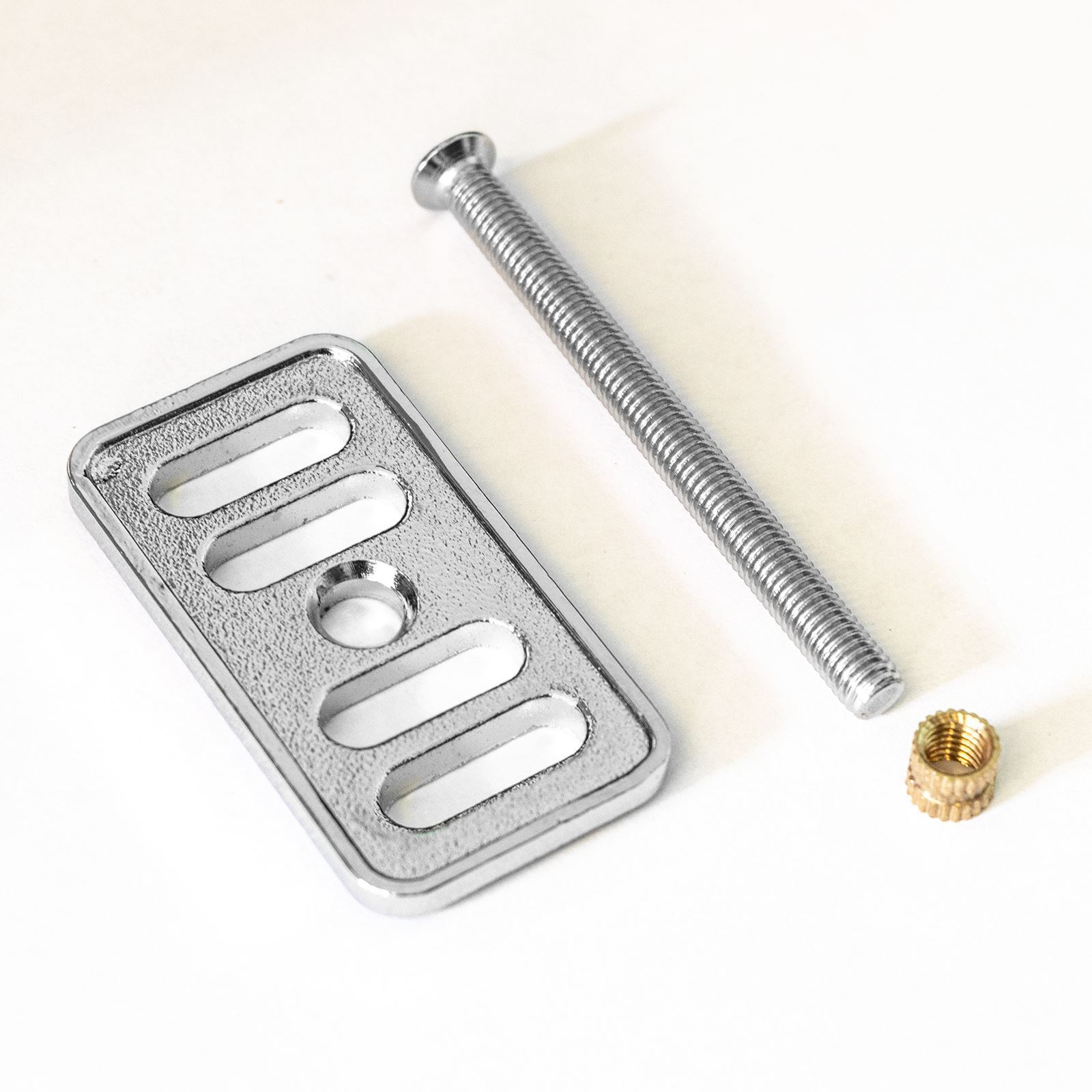 Chrome Bathroom / Kitchen Basin Sink Decorative Overflow Cover Plate And Bolt