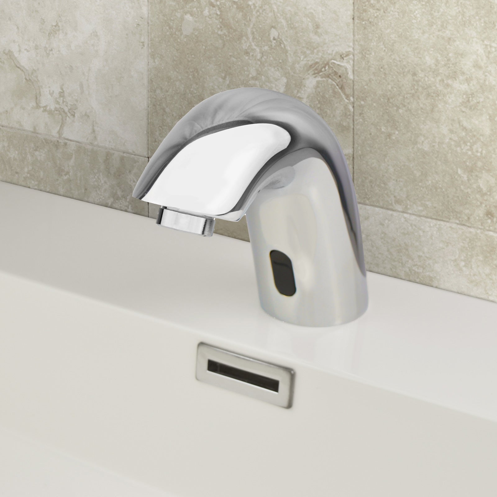 Cairo Contemporary Sensor Activated Basin Sink Mono Mixer Tap With TMV Valve