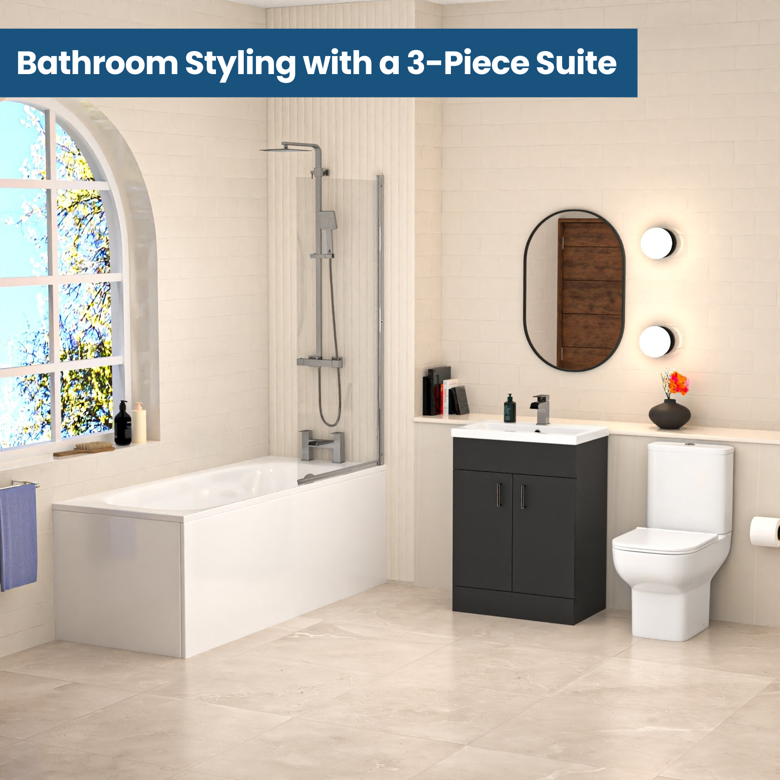3 Simple Ways to Style Your Bathroom with a 3-Piece Bathroom Suite