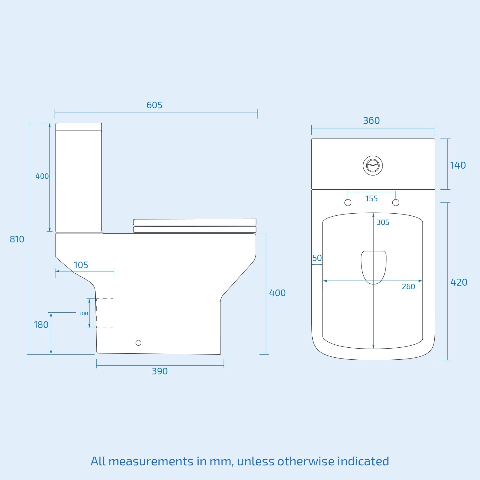 White 500mm Square Basin L-Shaped LH Bath Shower Panel Toilet Tap Set
