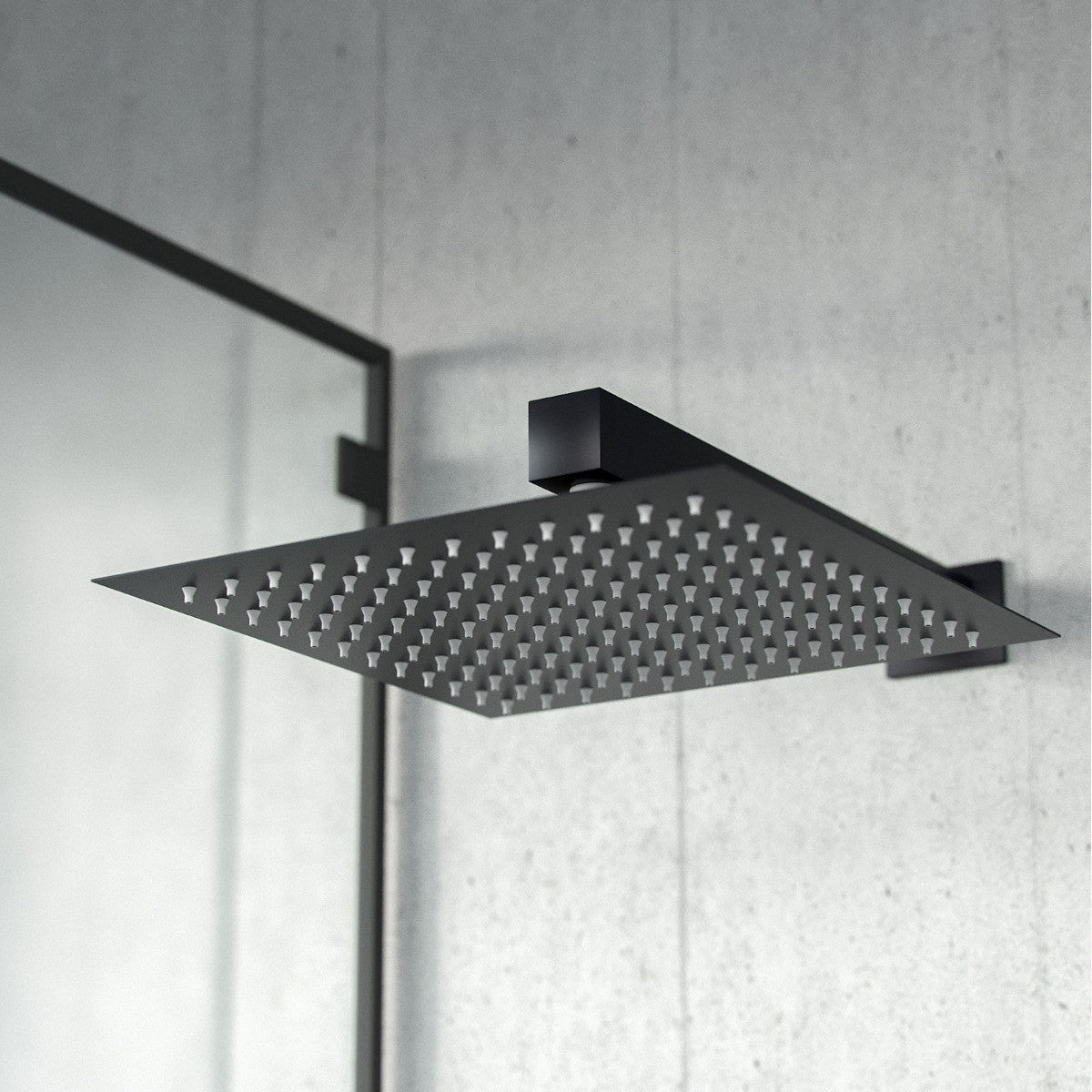 Temel Matte Black 2 Dial 2 Way Thermostatic Mixer Valve Shower Head Handset Shower Set