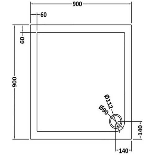 900mm Matte Black Corner Shower Enclosure With 900mm Slate Grey Shower Tray