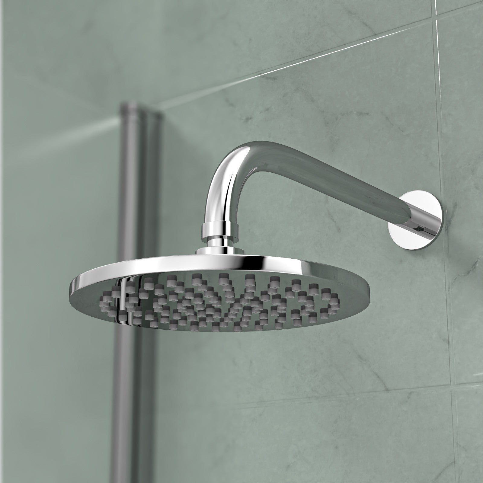 Chrome Round 3 Way Concealed Mixer Shower Valve Pencil Handset Bath Filler