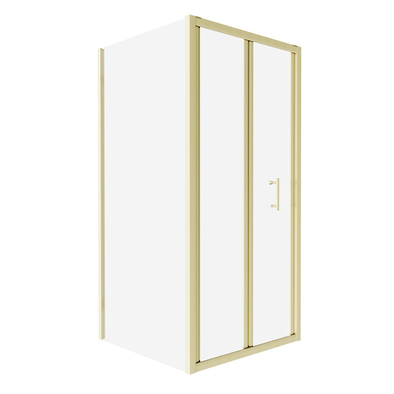 Brushed Brass 1000mm Bi-fold Shower Door 760mm Tempered Glass Panel