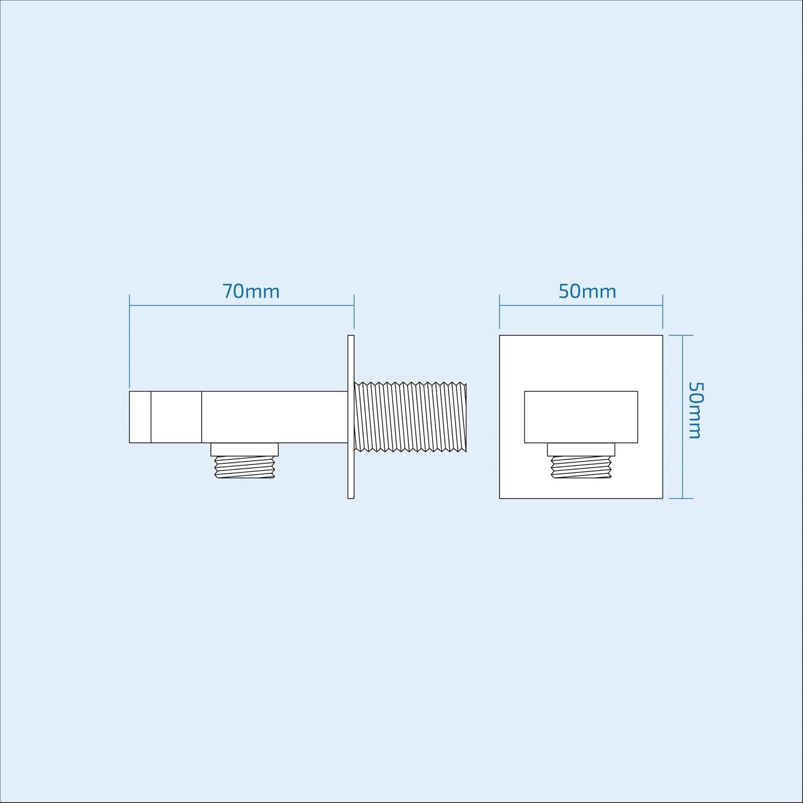 Temel Thermostatic Concealed Shower Mixer Bathroom Square Slim Chrome Head 300mm