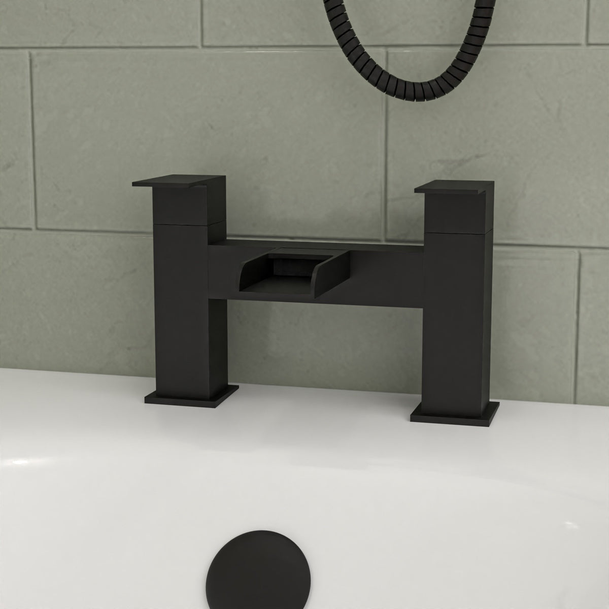Alsaka Bathtub Shower Screen Anthracite Basin Vanity Toilet Matte Black Taps
