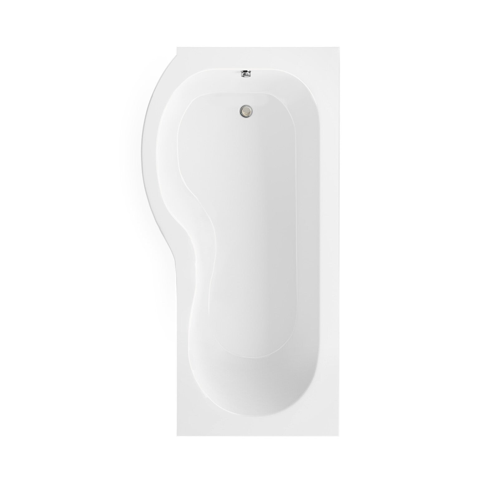 Diamond 1700 x 700mm P-Shaped Shower Bath with Bath Screen Left Hand