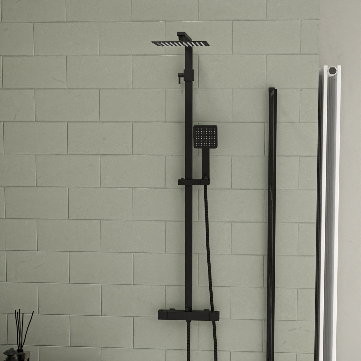 Alsaka Bathtub Shower Screen Anthracite Basin Vanity Toilet Matte Black Taps