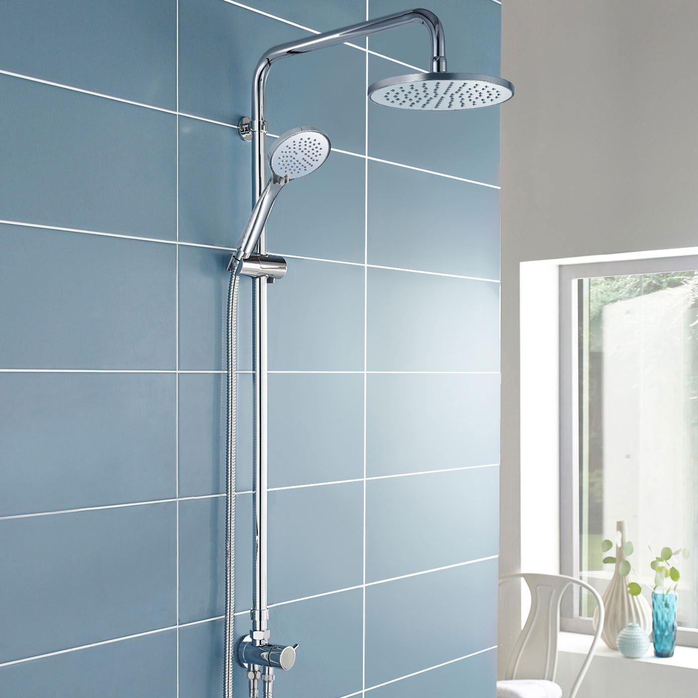 Winstead Chrome Exposed Bath Shower Mixer Handless Slider Rail 3 Mode Handset