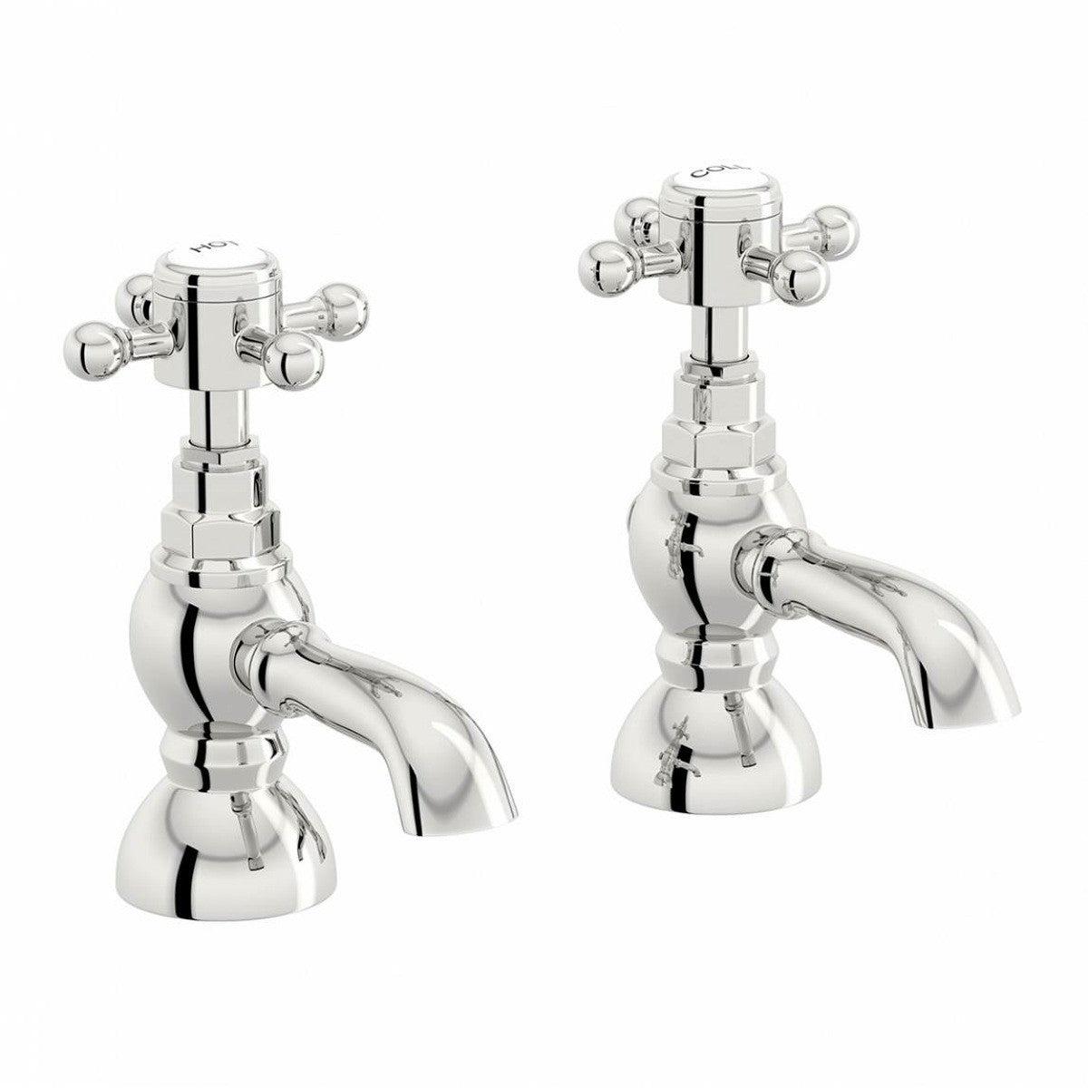 Churchill Edwardian Traditional Hot & Cold Twin Basin Taps Chrome