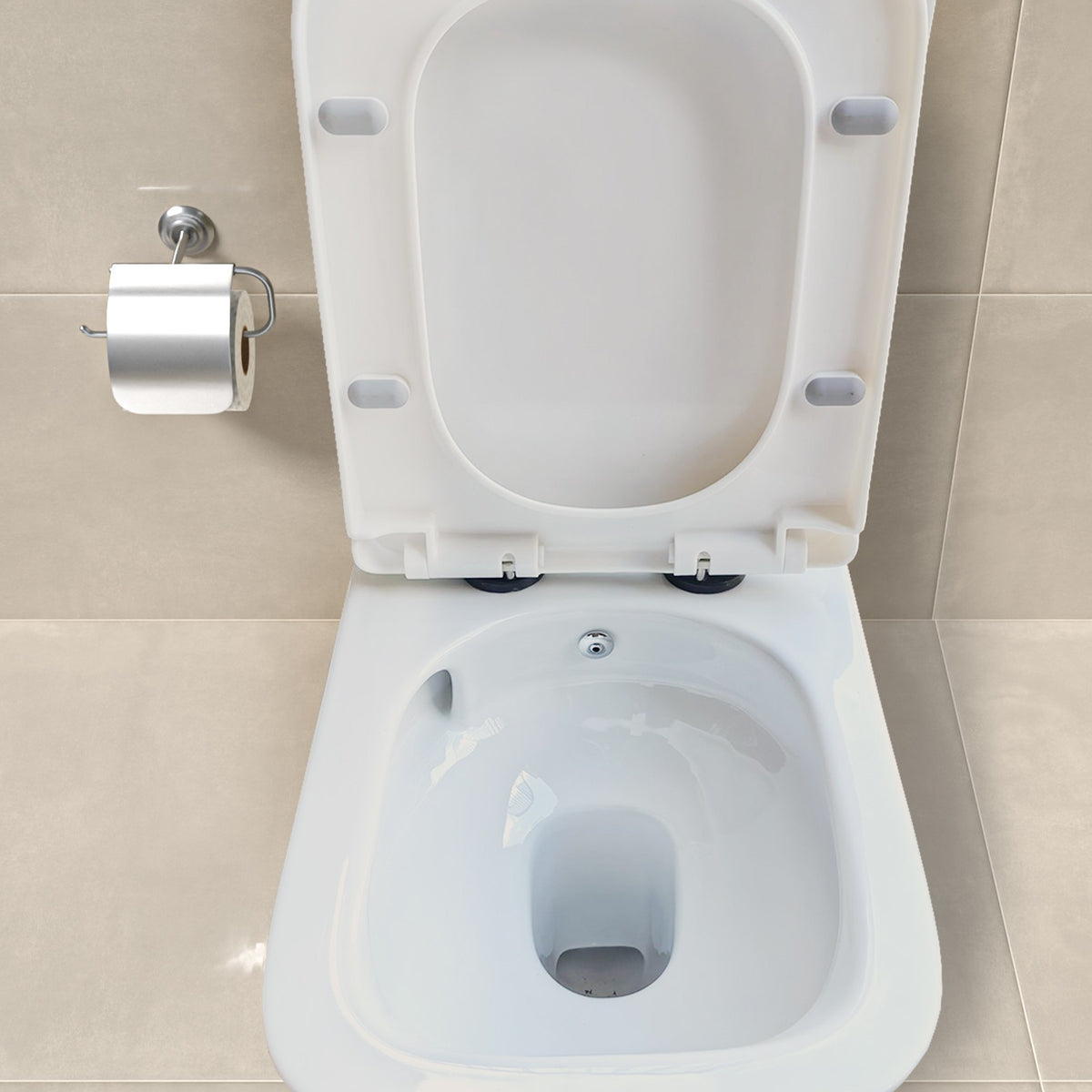 Square Tornado Close Coupled Toilet Pan with Integrated Bidet Valve