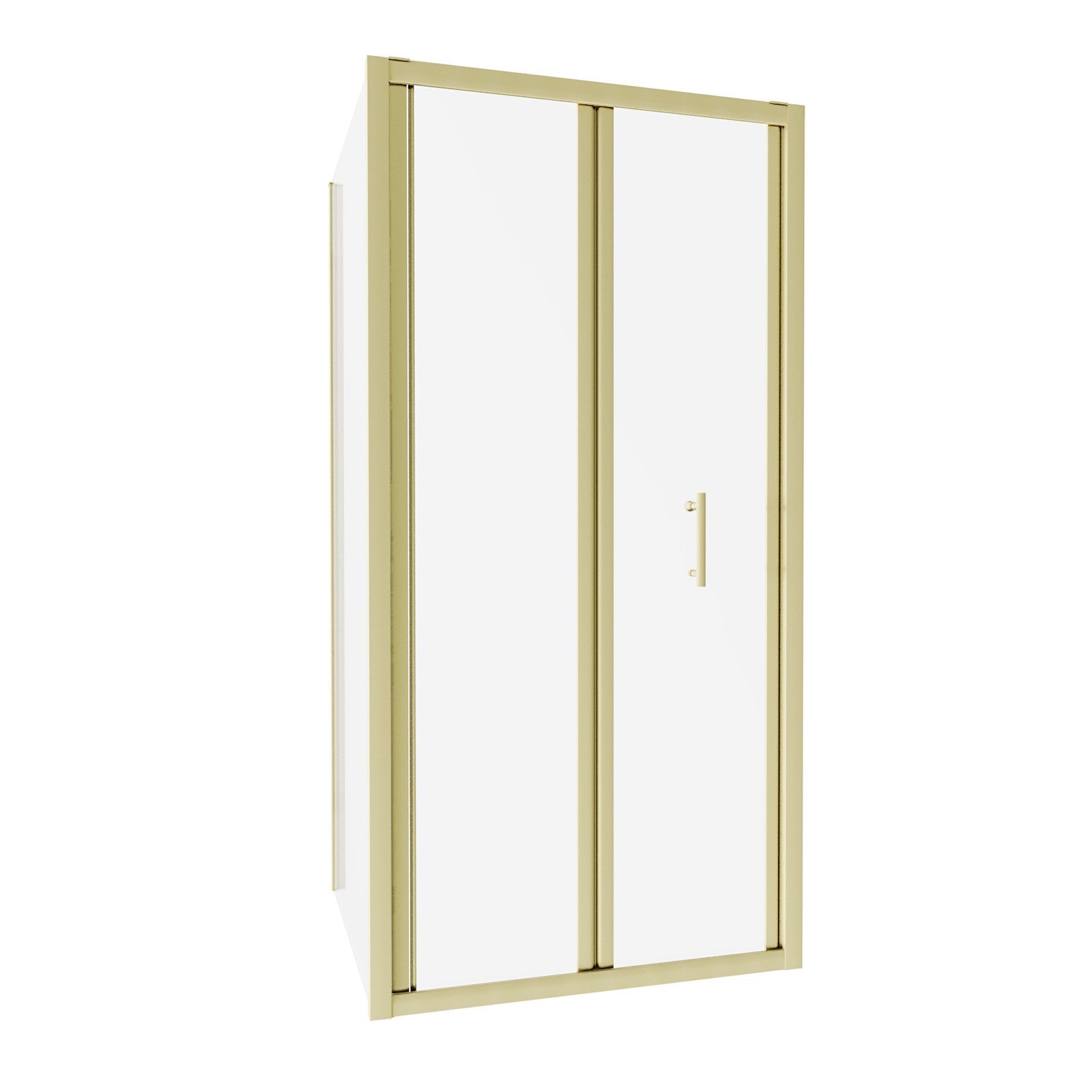 Brushed Brass 1000mm Bi-fold Shower Door 900mm Tempered Glass Panel