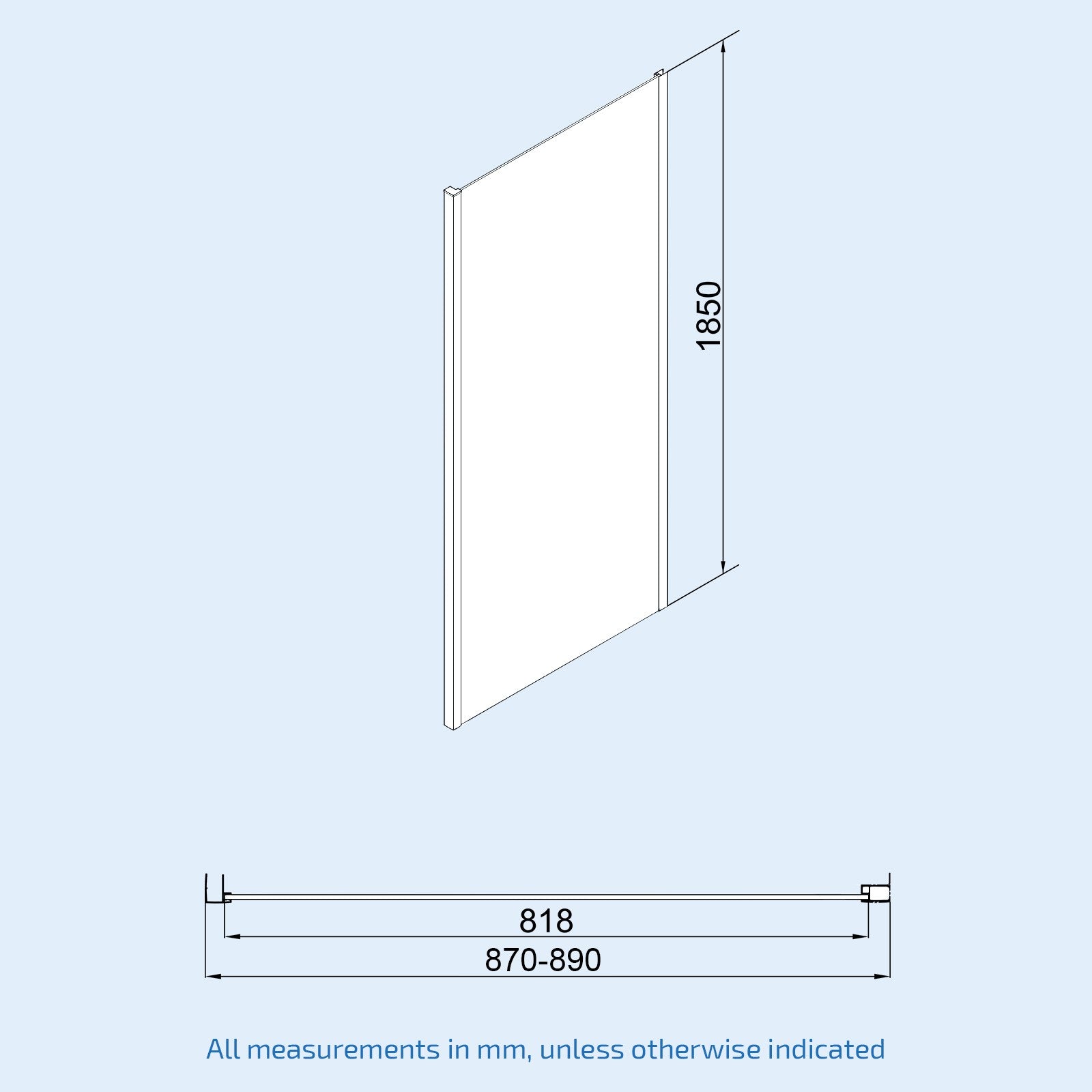 Brushed Brass 1000mm Bi-fold Shower Door 900mm Tempered Glass Panel