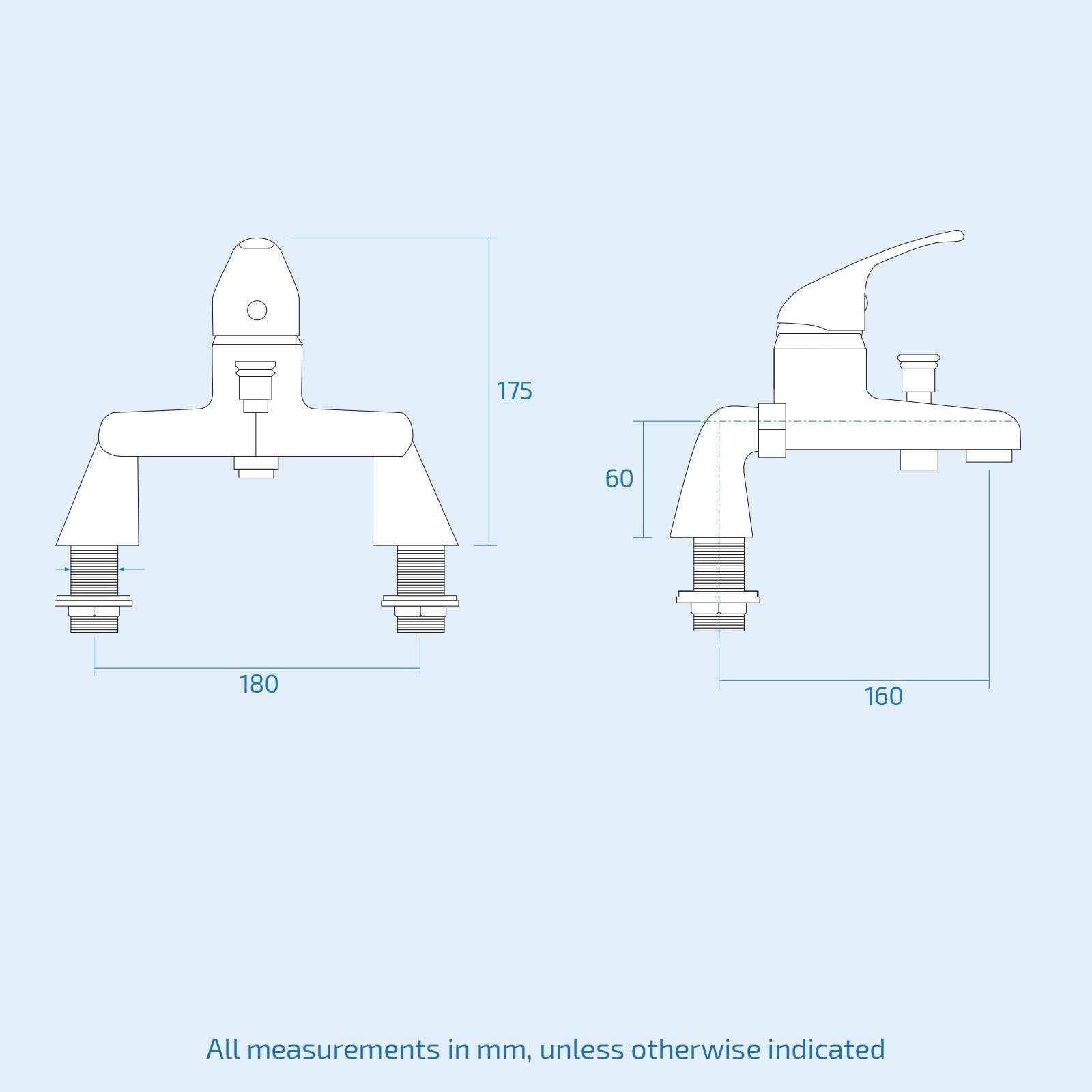 Winstead Chrome Exposed Bath Shower Mixer Handless Slider Rail 3 Mode Handset