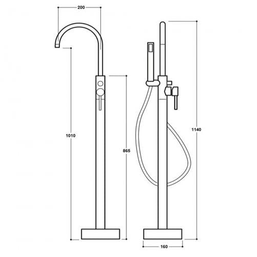Morgan Freestanding Bath Mixer Tap & Shower Handset Chrome