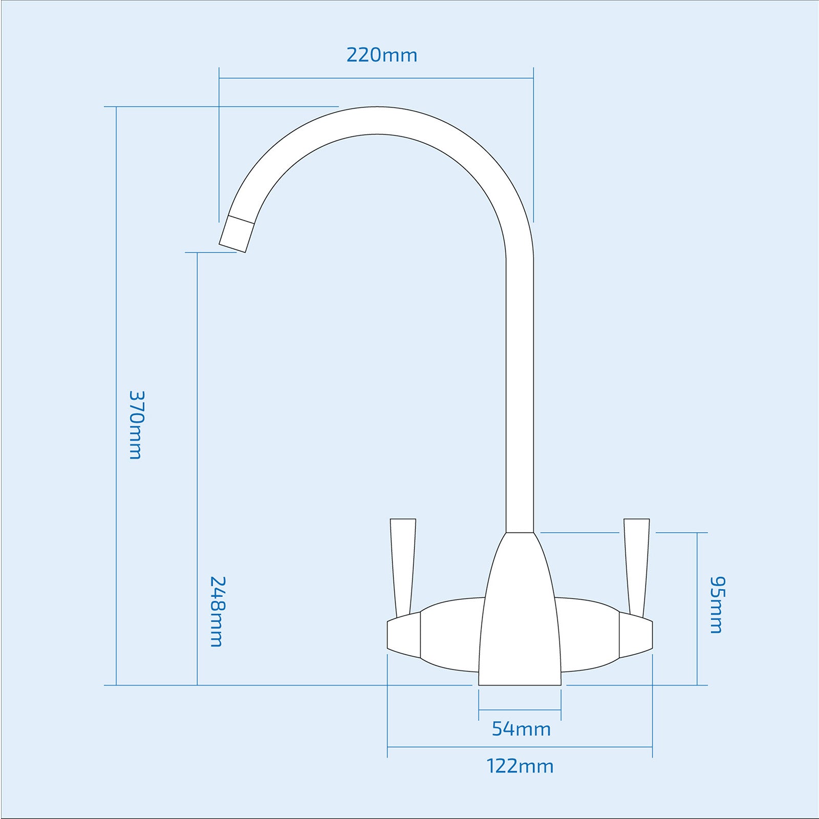 Matt Black Modern Kitchen Sink Swivel Mixer Tap Dual Lever