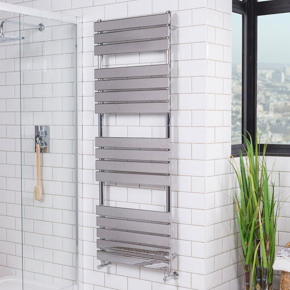 Norden 1600 x 600mm Straight Radiator Towel Rail Chrome