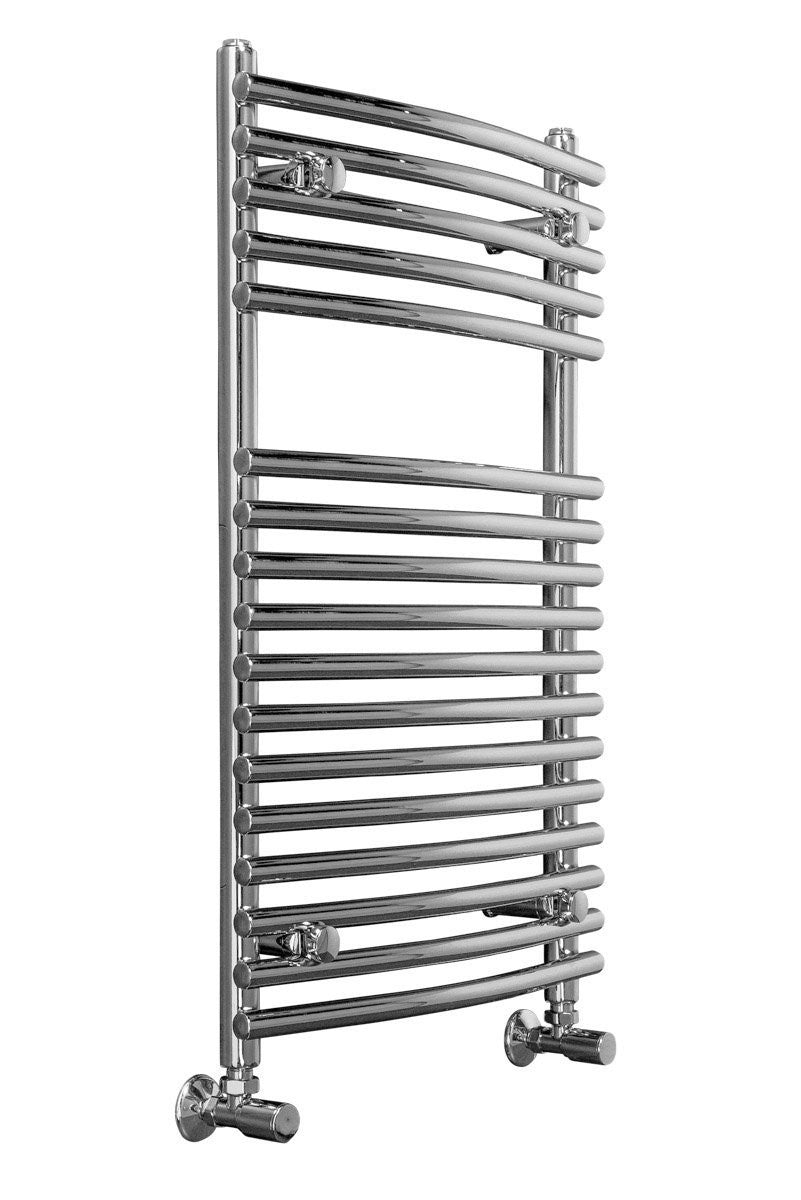 Designer Curved Chrome Towel Rail Ladder Radiator 800 x 500 mm