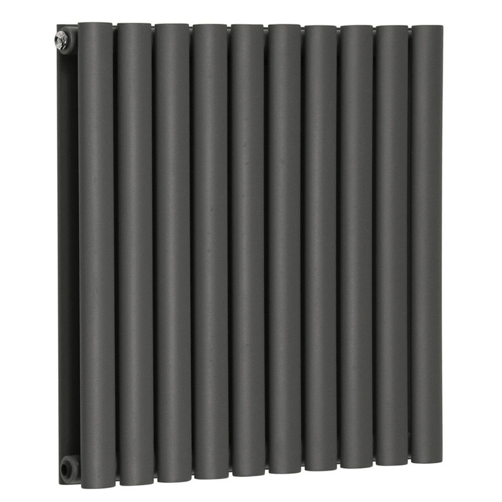 Norden 600 x 590mm Horizontal Double Oval Tube Anthracite Designer Radiator