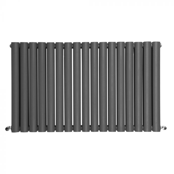 Norden 600 x 1003 mm Horizontal Double Oval Tube Anthracite Designer Radiator