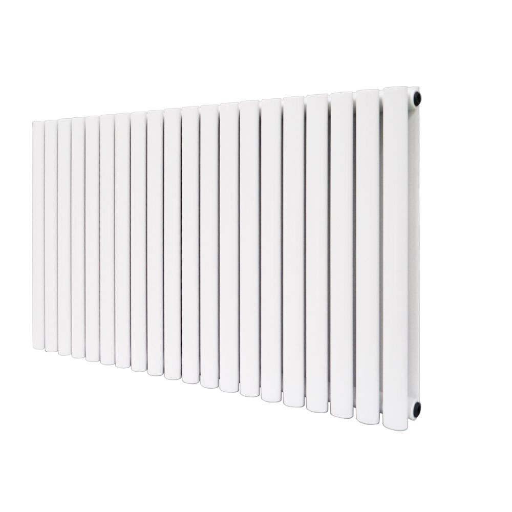 Norden 600 x 1180 mm Horizontal Double Oval Tube White  Designer Radiator