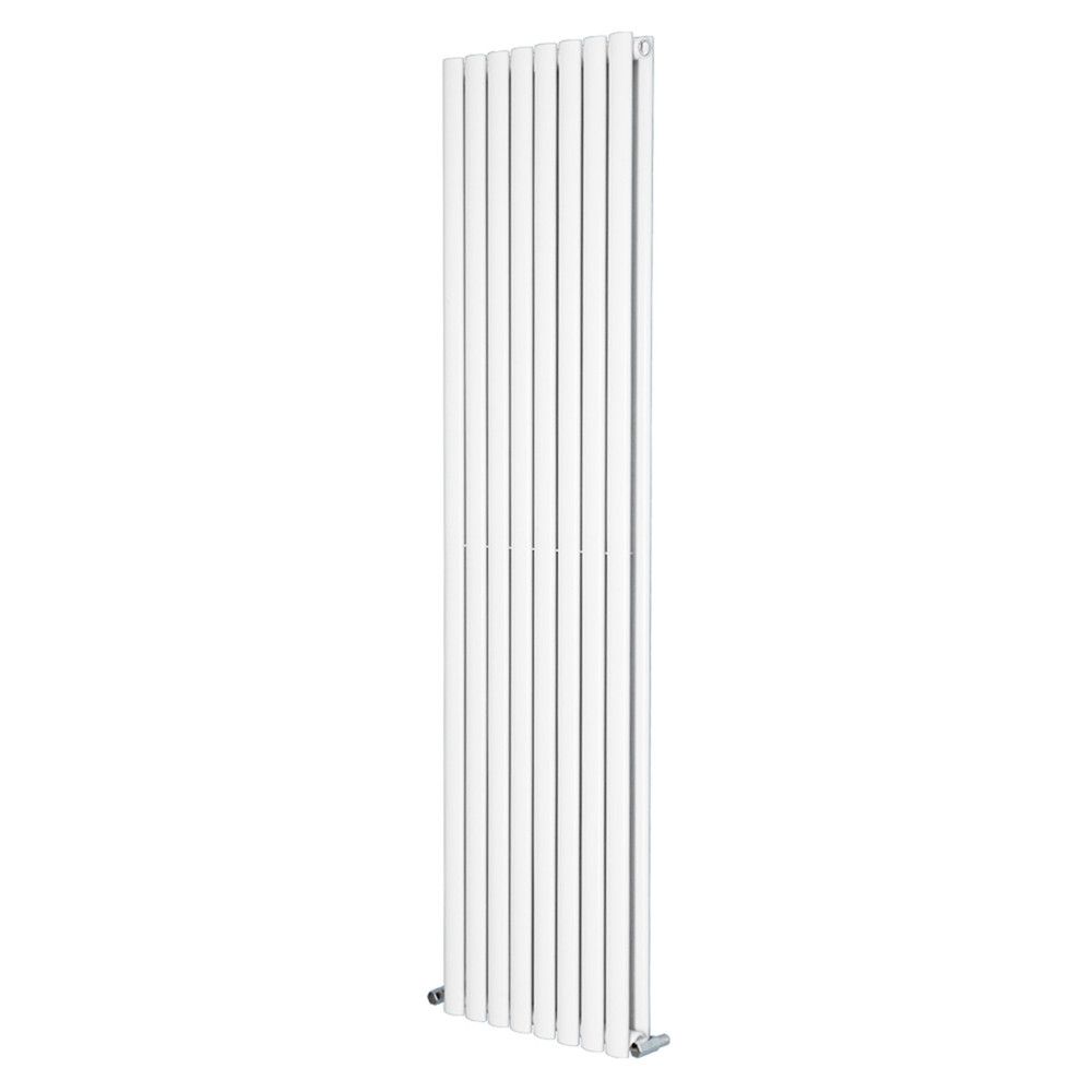 Norden 1600 x 472 mm Vertical Double Oval Tube White Designer Radiator