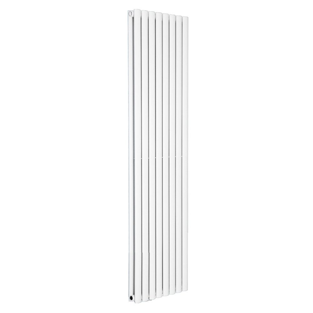 Norden 1600 x 472 mm Vertical Double Oval Tube White Designer Radiator