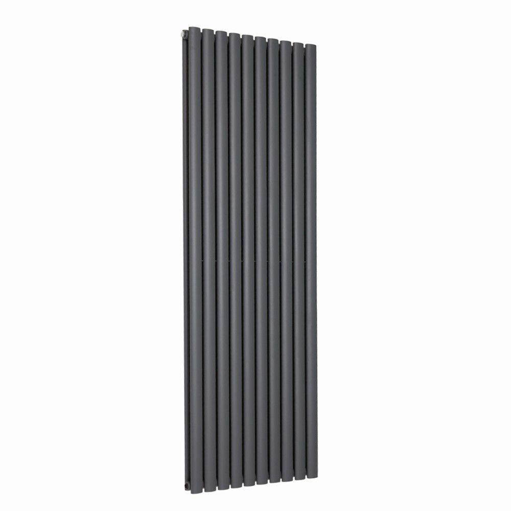 Norden 1800 x 590 mm Vertical Double Oval Tube Anthracite Designer Radiator