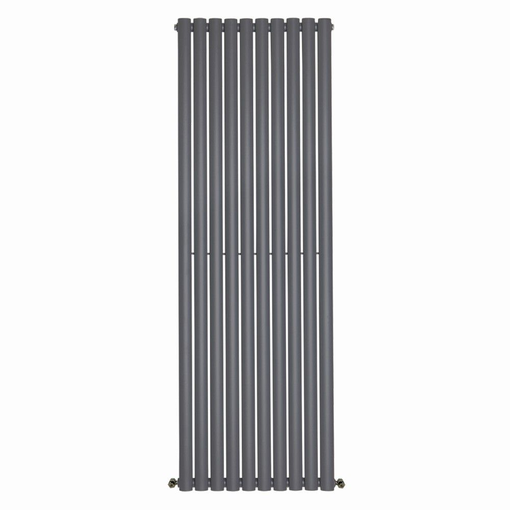 Norden 1800 x 590 mm Vertical Double Oval Tube Anthracite Designer Radiator