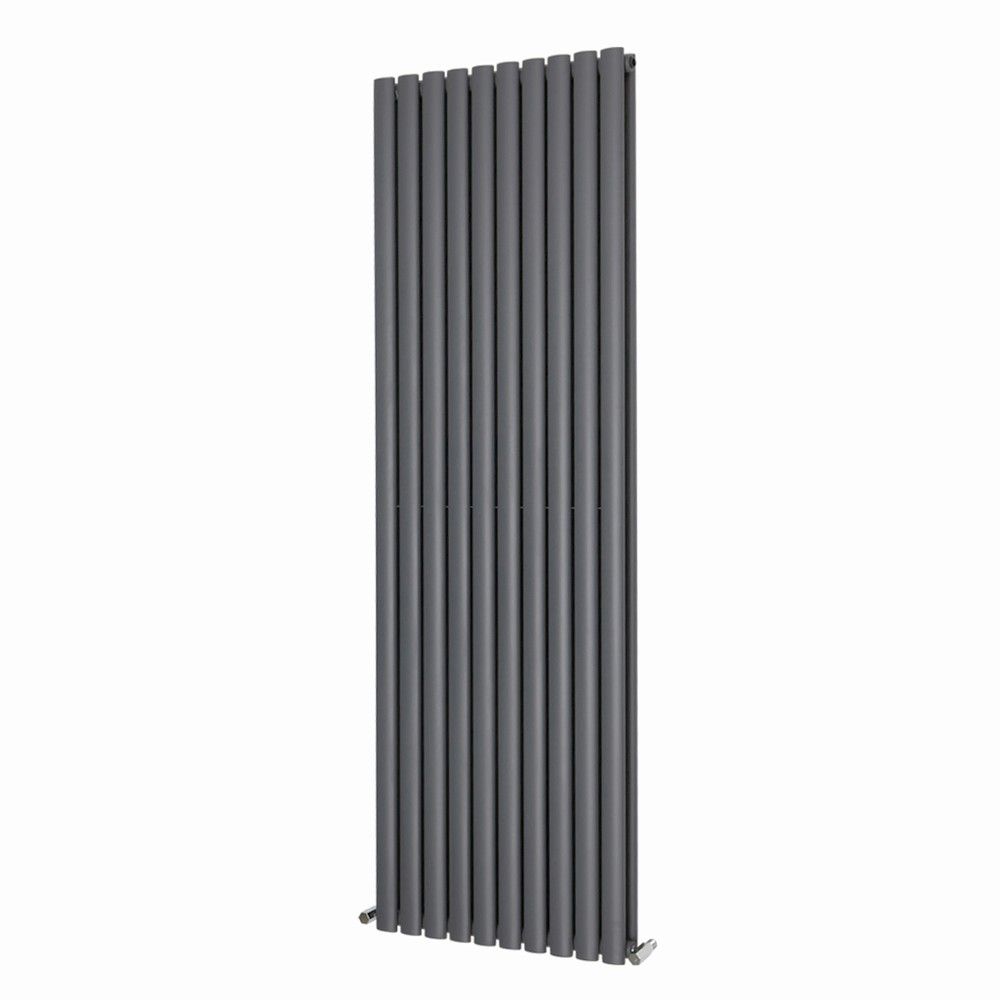 Norden 1800 x 590 mm Vertical Double Oval Tube Anthracite Designer Radiator