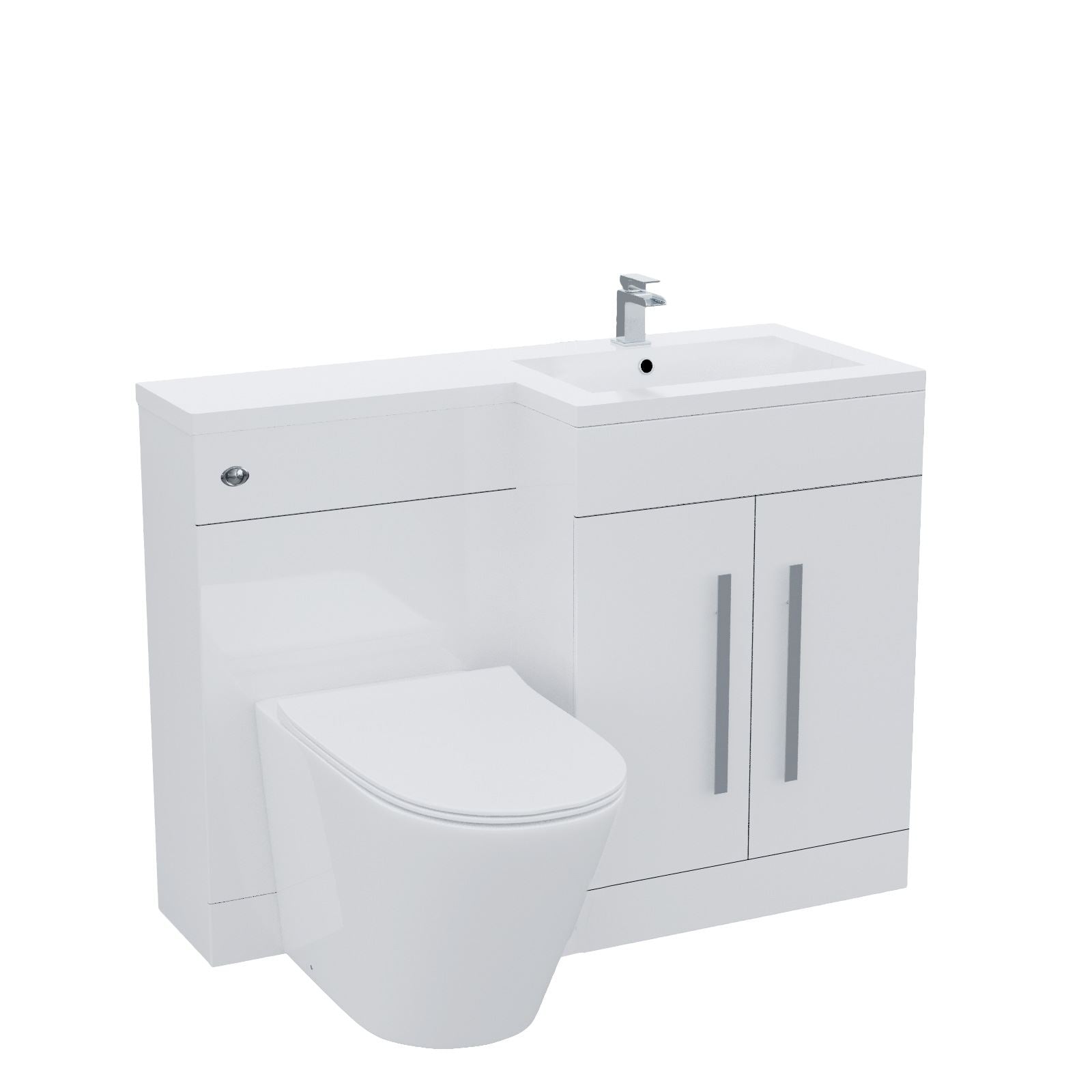 Aric Vanity Sink And WC Back To Wall Rimless Toilet