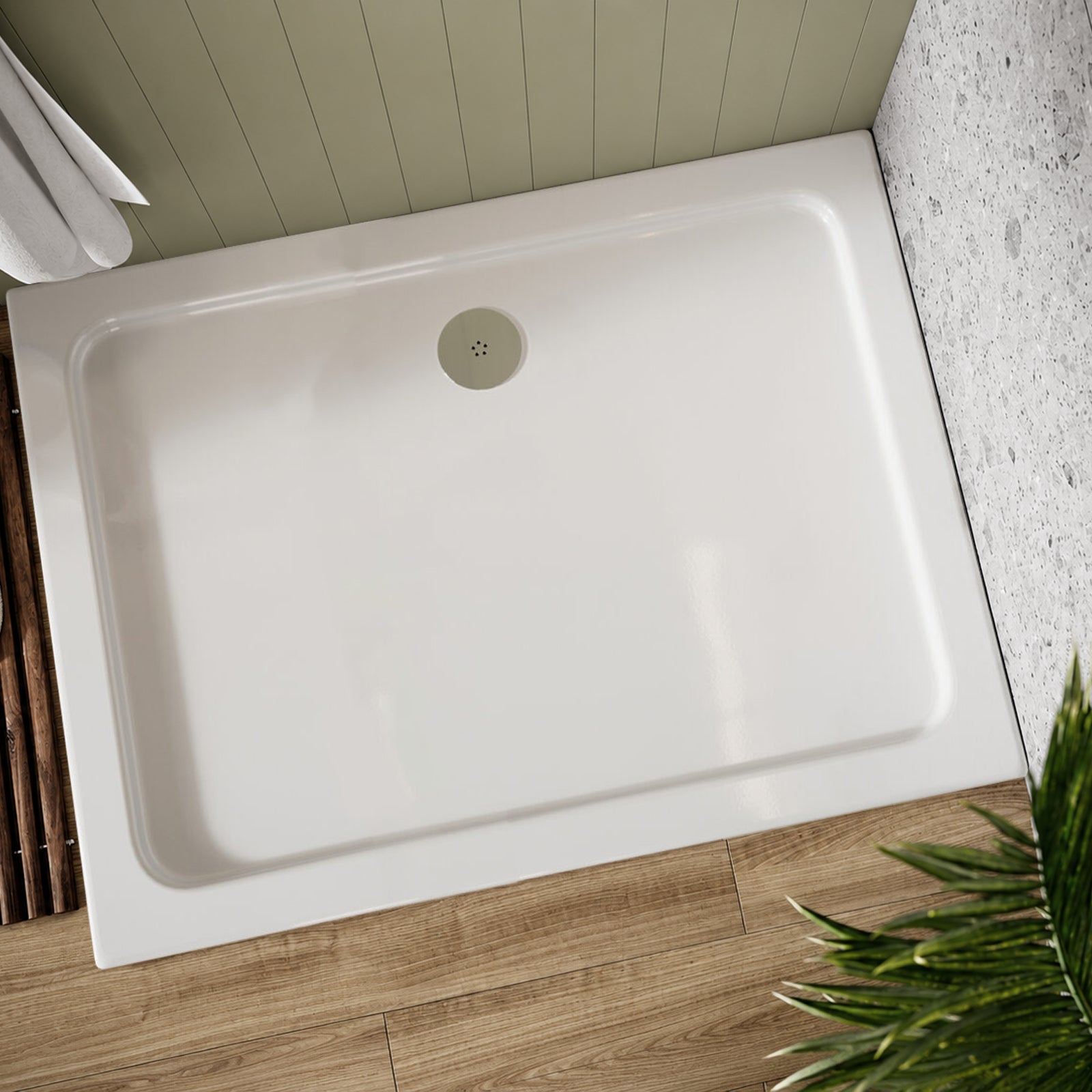 1500 x 900 Rectangular Stone Resin Shower Tray Wetroom Enclosure