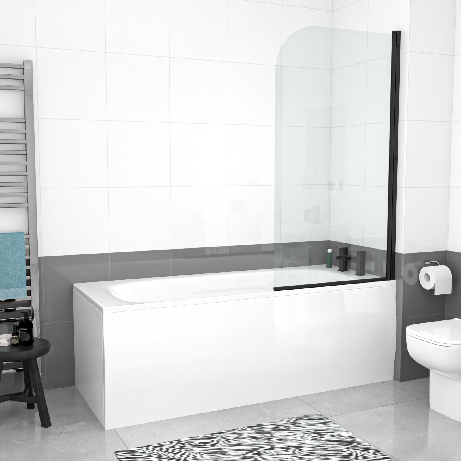 Ellen Bath With Screen Vanity Unit & Close Coupled Toilet Tap Set