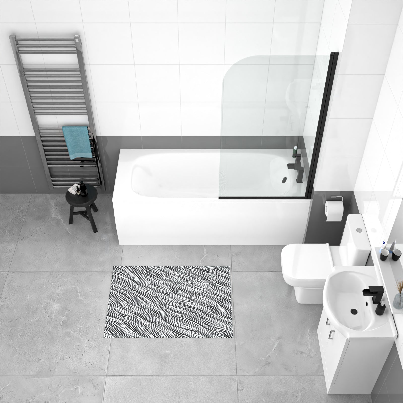 Ellen Bath With Screen Vanity Unit & Close Coupled Toilet Tap Set