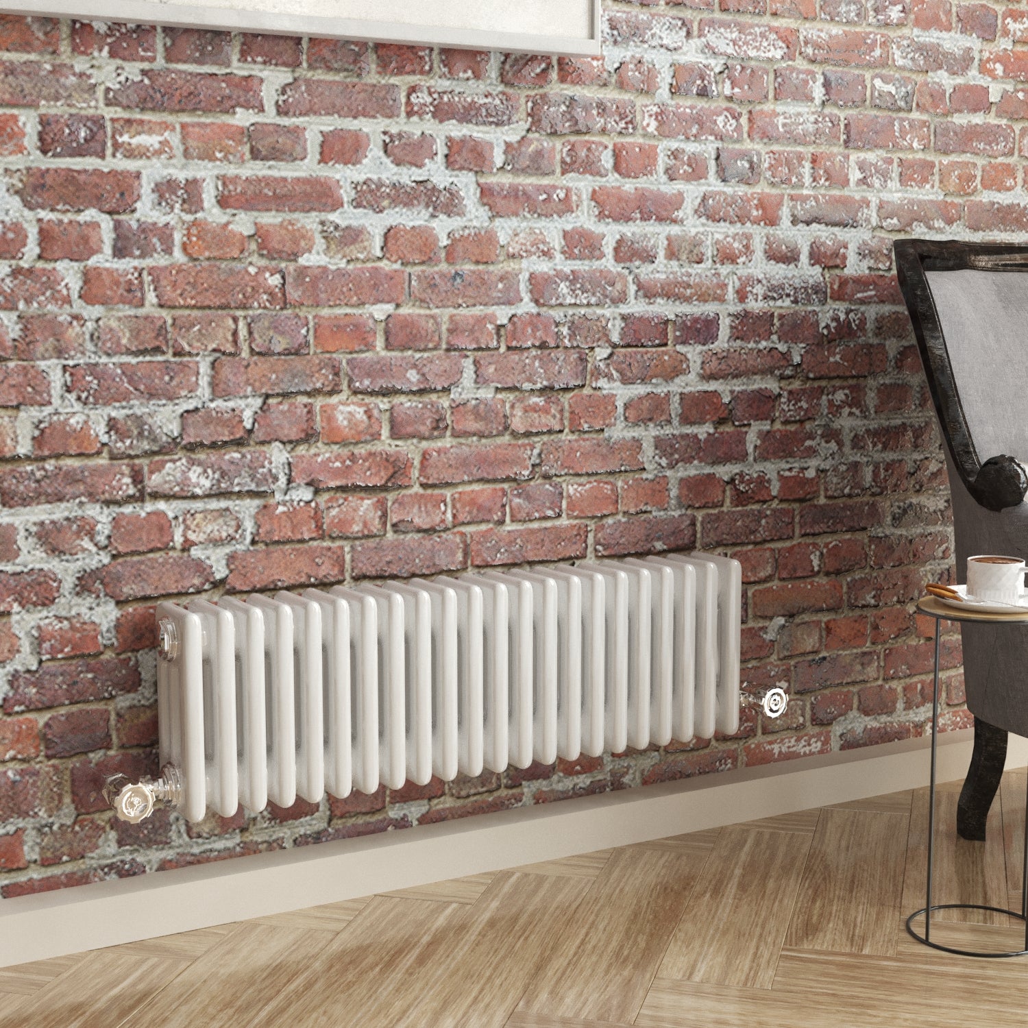 Maine White 300 X 999 Horizontal Triple Column Designer Radiator Central Heating