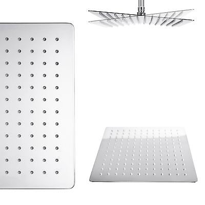 Temel Thermostatic Concealed Shower Mixer Bathroom Square Slim Chrome Head 300mm