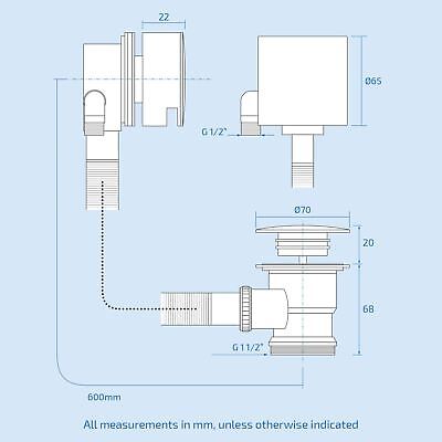 Olive 3 Way Square Concealed Thermostatic Mixer Valve Hand Held Bath Shower Kit