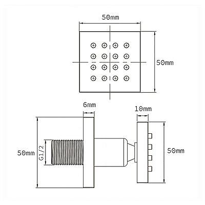 Olive 3 Way Square Concealed Thermostatic Mixer Valve Hand Held Body Jet Shower