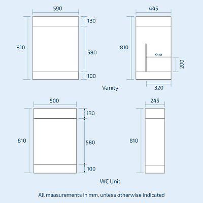 Aric 1100 mm L Shape WC LH Vanity Suite Unit BTW Toilet White Square