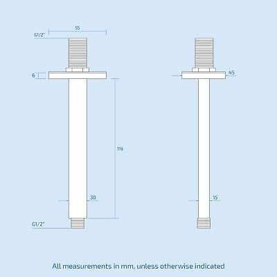 Rose 3 Dial 2 Way Square Concealed Thermostatic Mixer Valve Body Jet Shower Head