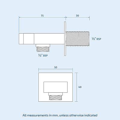 2 Way Square Concealed Thermostatic Mixer Valve Hand Held Shower Head | Rose