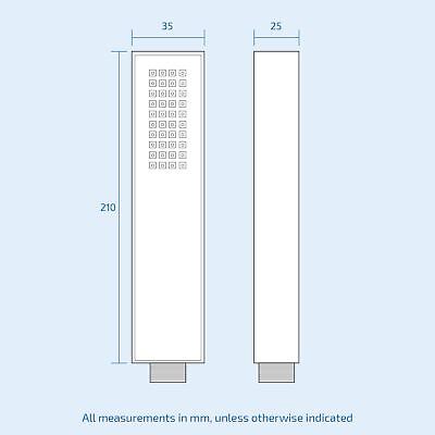 Temel Thermostatic Concealed Shower Mixer Bathroom Square Slim Chrome Head 300mm