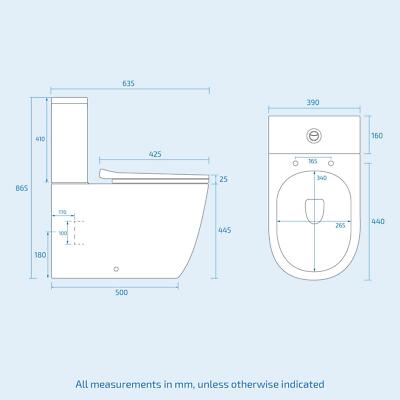 Merton Grey 600mm Basin Sink Vanity and Rimless Close Coupled Toilet