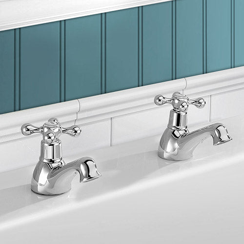 Stafford Victorian Traditional Hot And Cold Twin Bath Taps