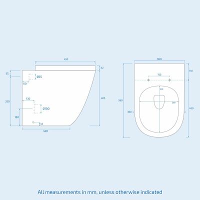 Dene White 1100mm Bathroom P-Shape RH Basin Vanity Unit WC BTW Toilet