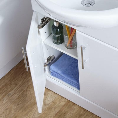 Ellen 650mm Cloakroom Basin Vanity Sink Unit & Back To Wall Toilet Suite