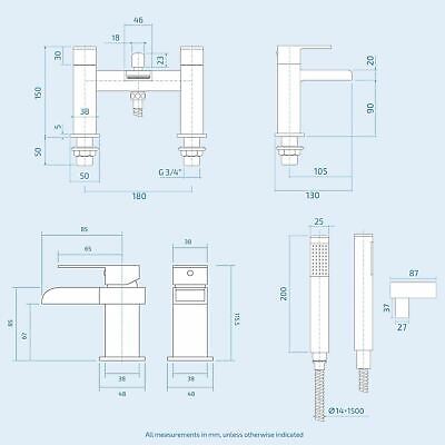 Senore Bathroom Suite 1700mm Vanity Unit WC Close Coupled Toilet Taps Waste