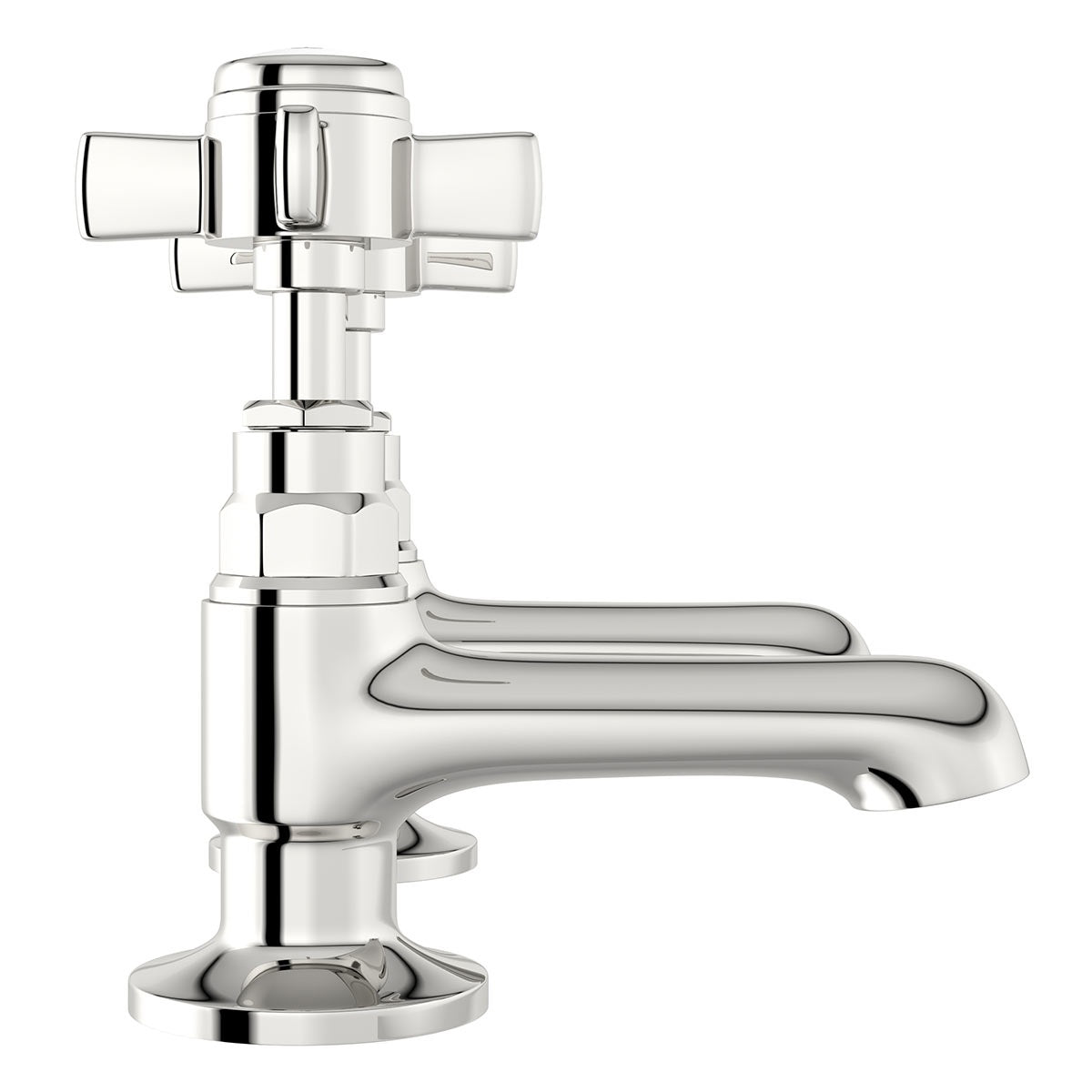 Edwardian Traditional Set Of Twin Basin Taps & Bath Shower Mixer Tap With Handheld Kit